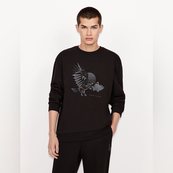 ARMANI EXCHANGE CREW NECK EAGLE SWEATSHIRT - Picture 6 of 10